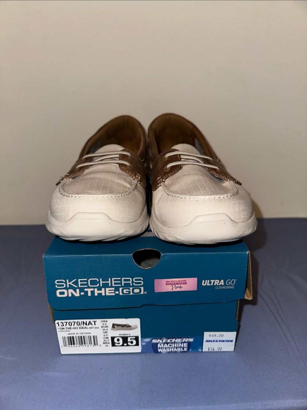 Skechers Women's Tan and Brown Slip-On Moccasins